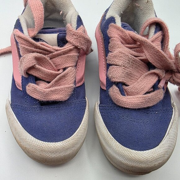 Vans Knu Skool Girls Size 10.5 Blue Pink Sneaker Shoes Casual Walking School - Picture 10 of 13